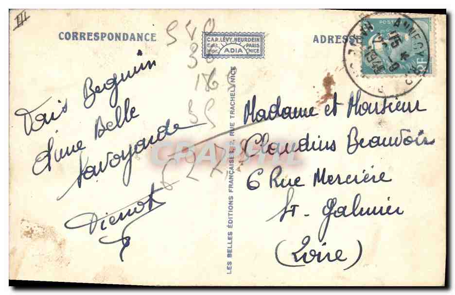 CPA Folklore Savoie Costumes de Savoie Lanslebourg  — Verso
