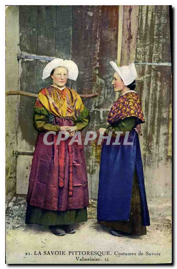 CPA Folklore Savoie Costumes de Savoie Valmeinier