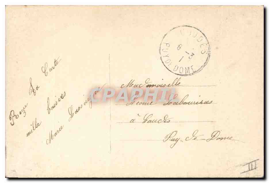 CPA Langage des Timbres Semeuse — Rückseite