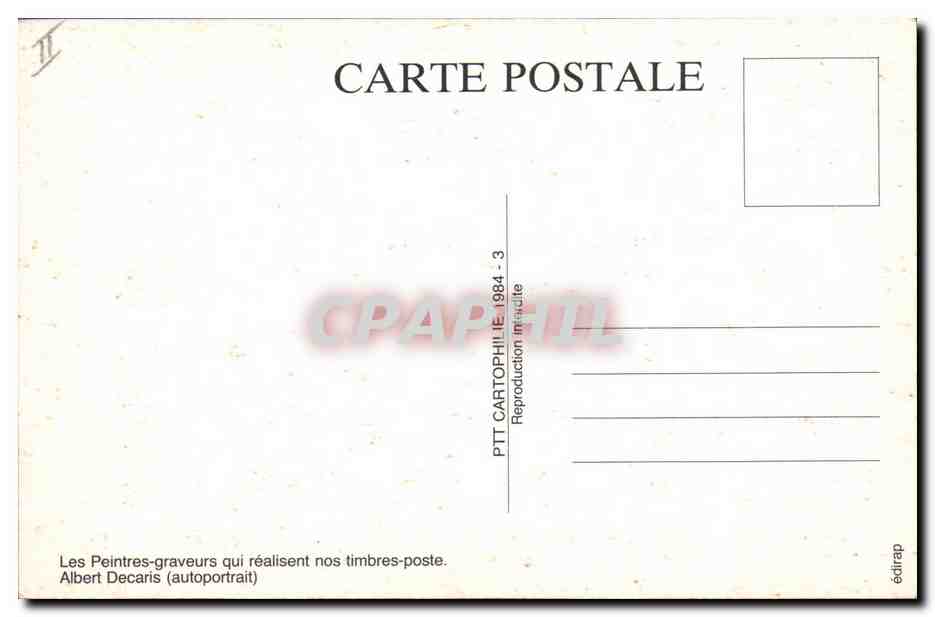 CPM Les peintres graveurs qui realisent nos timbres poste Albert Decaris  — Rückseite