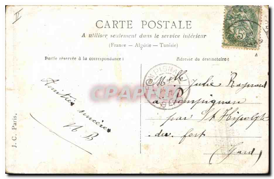 CPA Femme le galant photographe  — Verso
