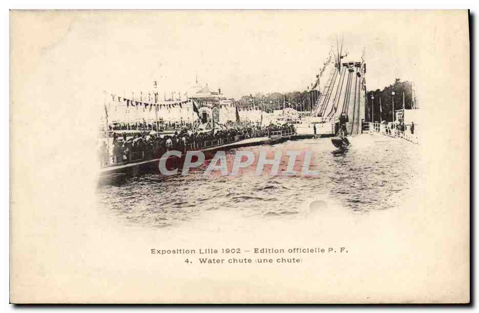 Exposition Lille 1902 — Water chute (une chute) — Édition officielle P.F. n°4