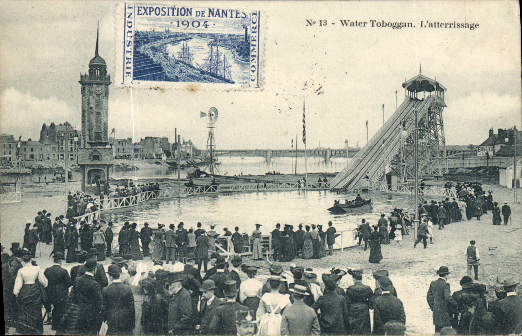 Exposition de Nantes 1904 — Water Toboggan. L'atterrissage — J. Nozaïs, Nantes, n°13