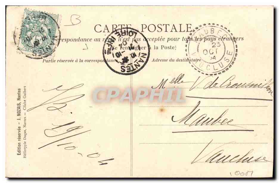 Exposition de Nantes 1904 — Water Toboggan. L'atterrissage — J. Nozaïs, Nantes, n°13 — Verso