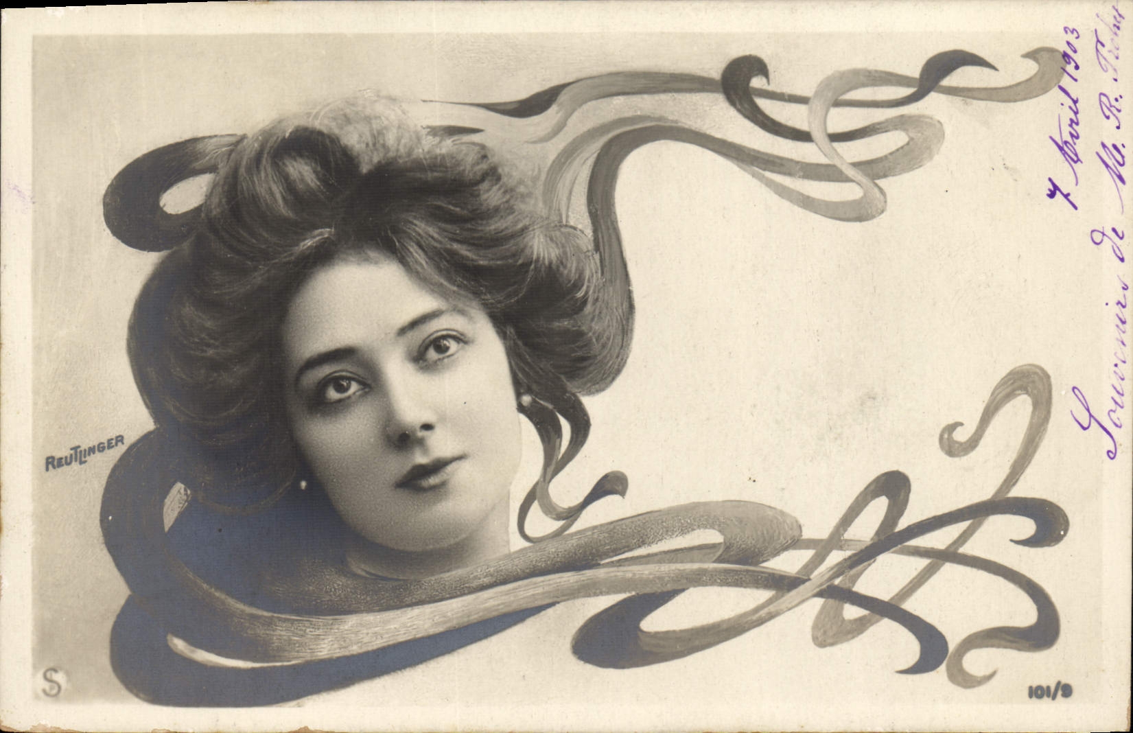 Ritratto di donna — Art nouveau — Reutlinger, n° 101/9