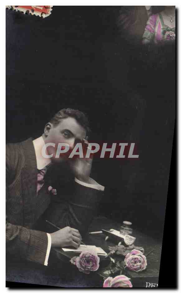 CPA Fantaisie Homme Reverie