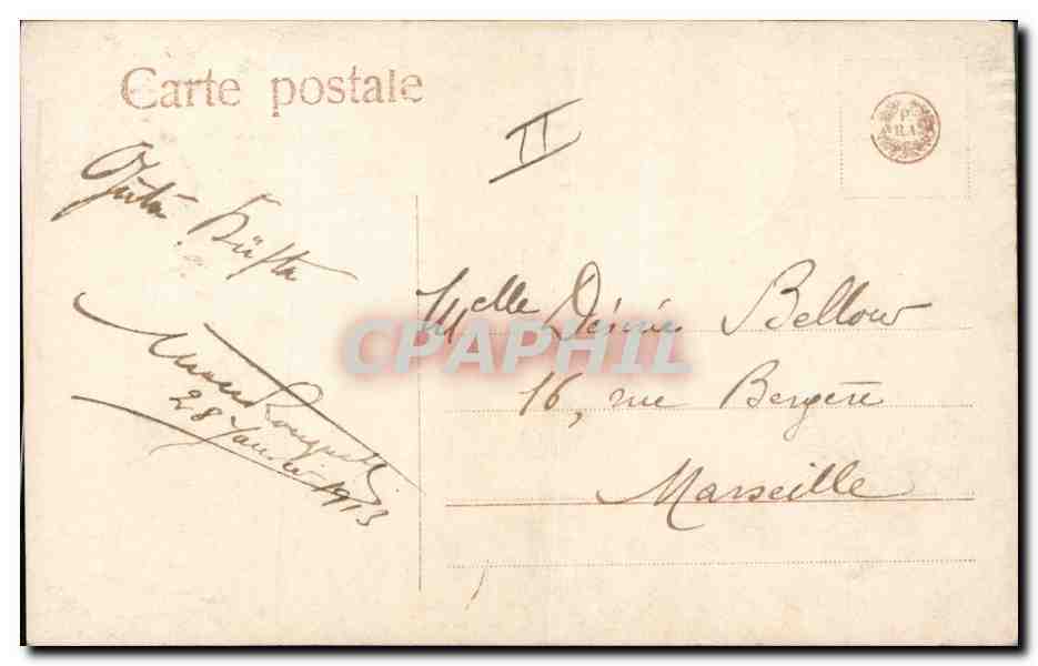 CPA Fantaisie Homme le reve Cigarette — Verso