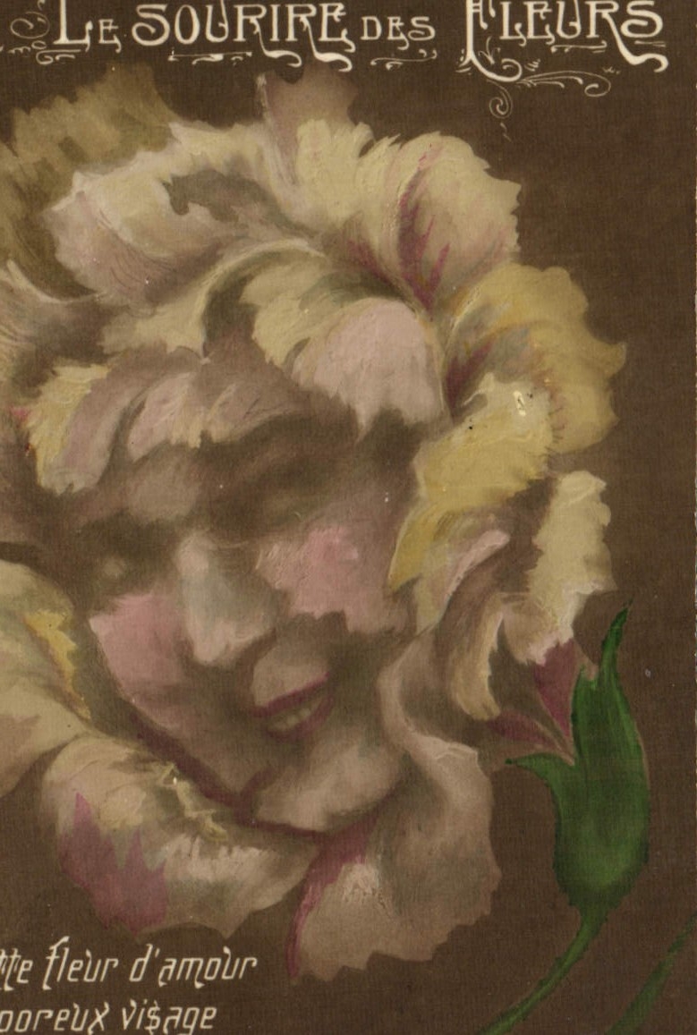CPA Fantaisie Le sourire des fleurs 