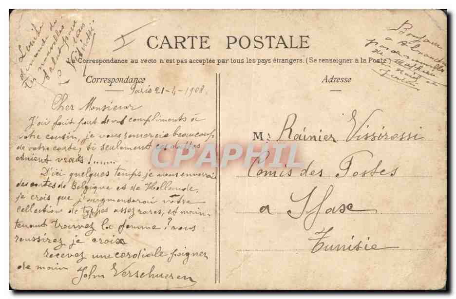 CPA Fantaisie Surrealisme Homme — Verso