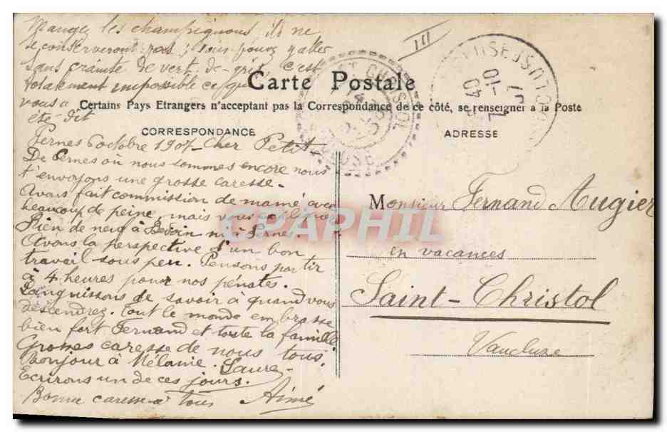 Famille — portraits sur un papillon coloré — éditeur inconnu — Achterkant