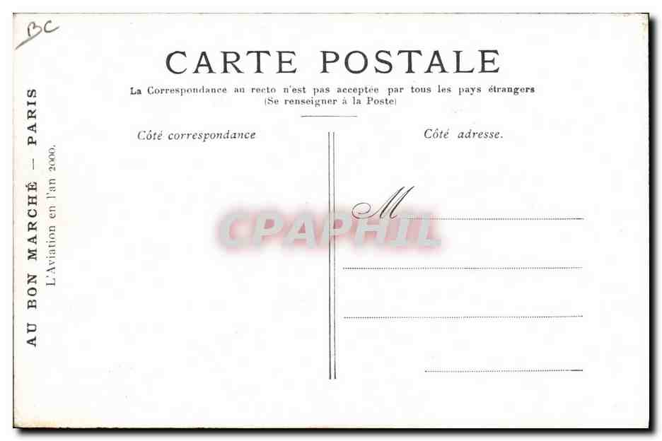 Aéro-Taxi en l'an 2000 — Au Bon Marché — L. Bon Marché — Verso