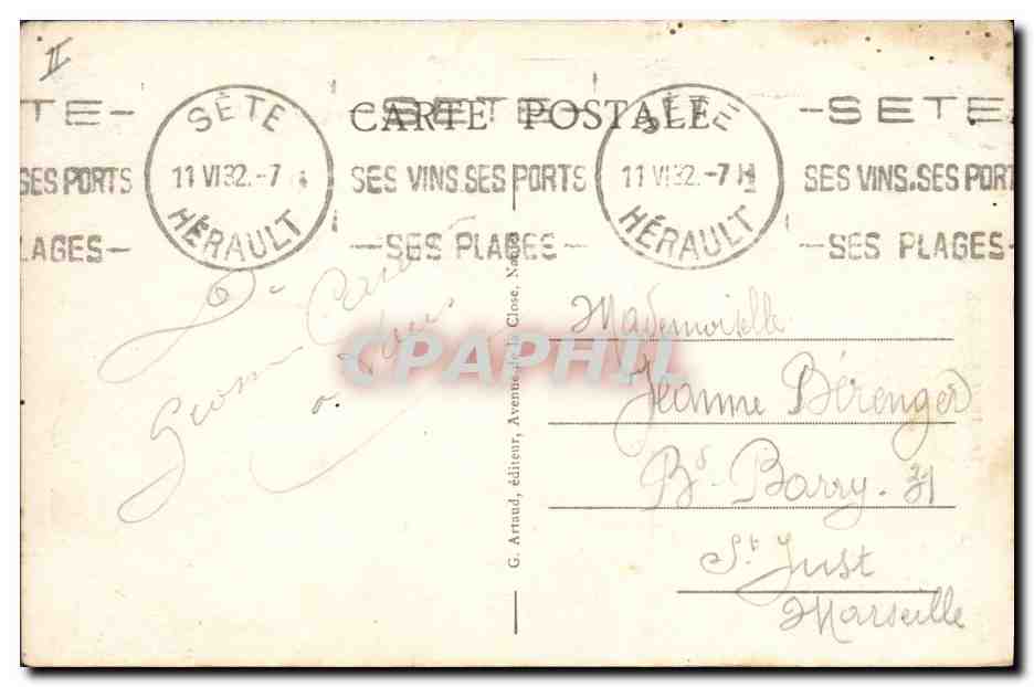 Sète - Barques de pêche au Quai de la Santé — G. Arnaud, éditeur, n°57 — Verso