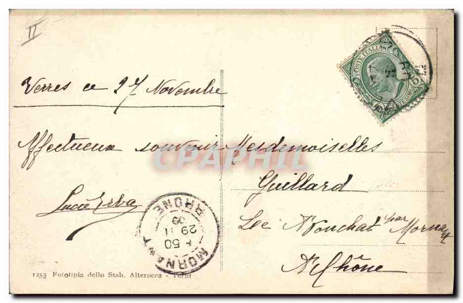 Voyage en bateau à l'île de Capri — Photographie de la société Fototipia dello Stab. Alterocea — n°1253 — Achterkant