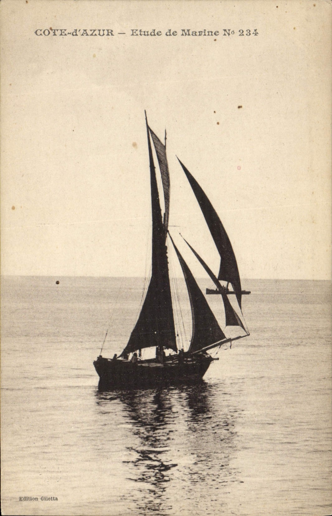 CPA Bateau de peche Cote d'Azur Etude de marine