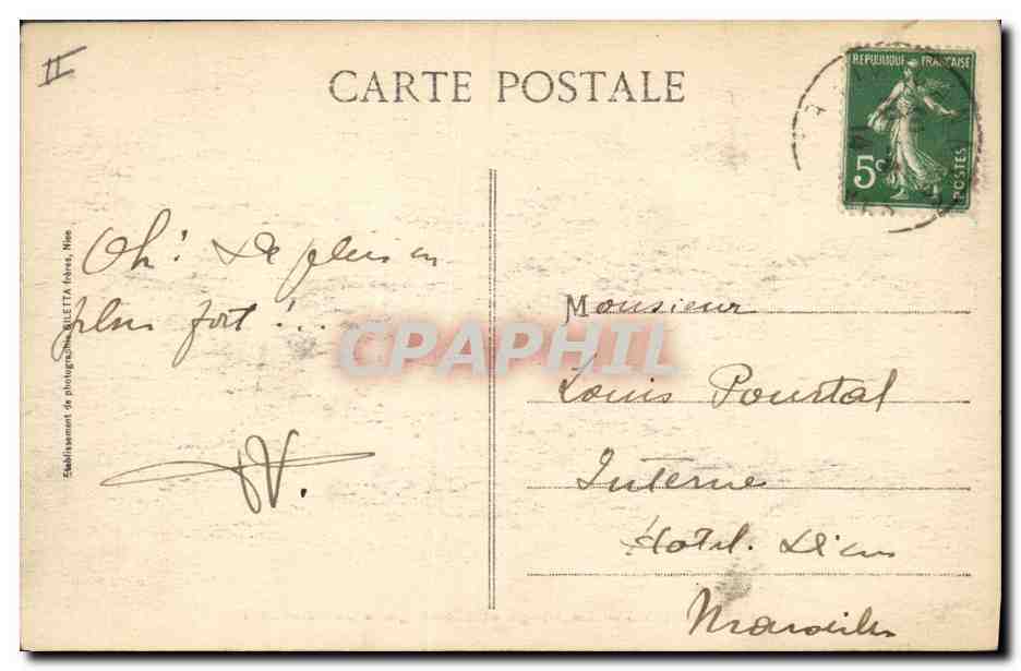 CANNES — La Plage et Montagnes de l'Estérel — Edition Giletta n°408 — Back