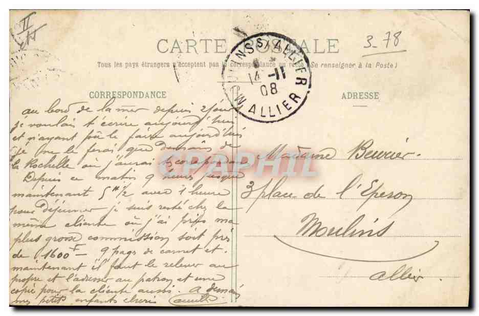 CPA Bateau de peche Les Sables D'olonne Depart des Chaloupes — Verso