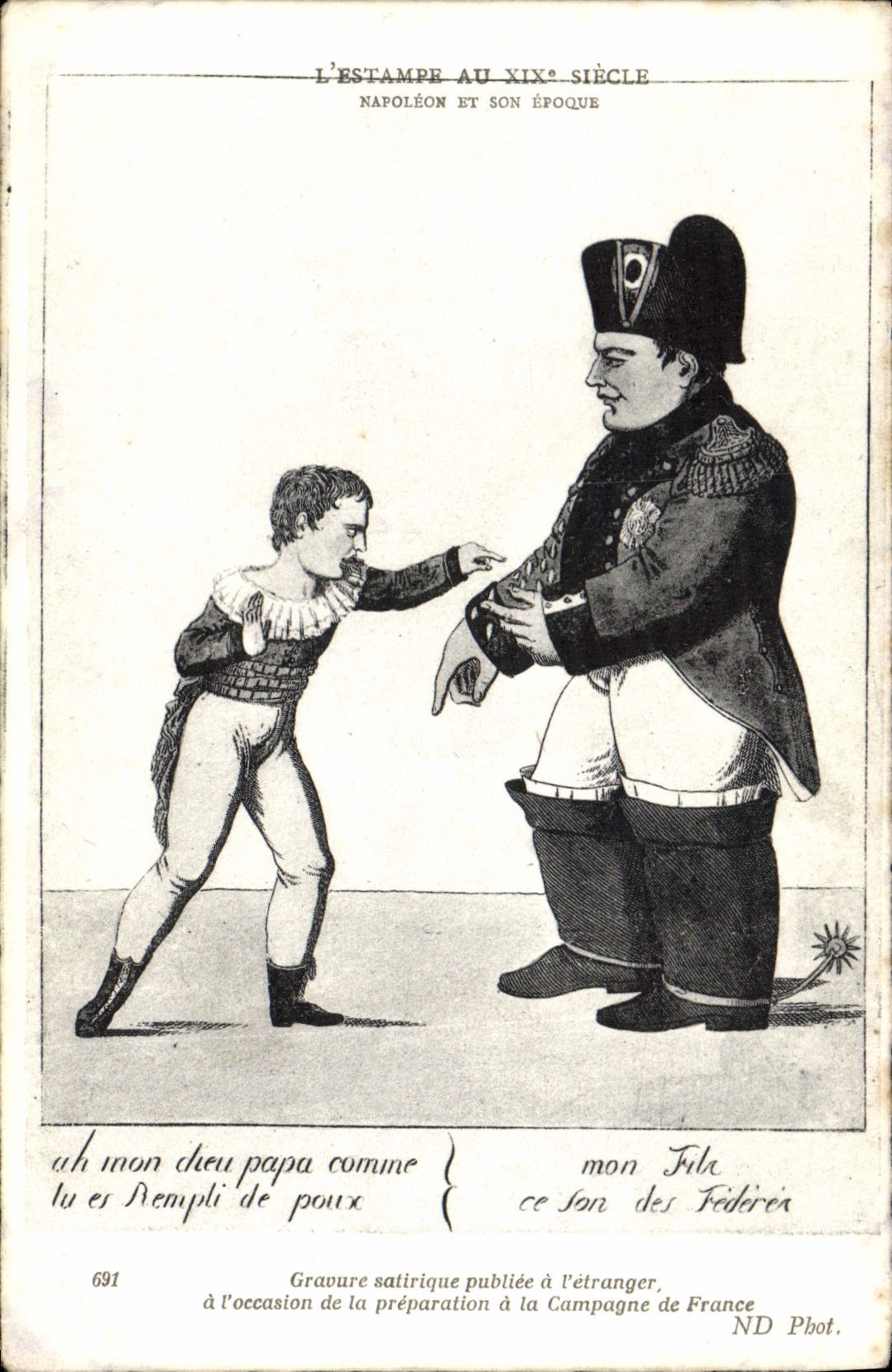 CPA Histoire Napoleon 1er Gravure satirique
