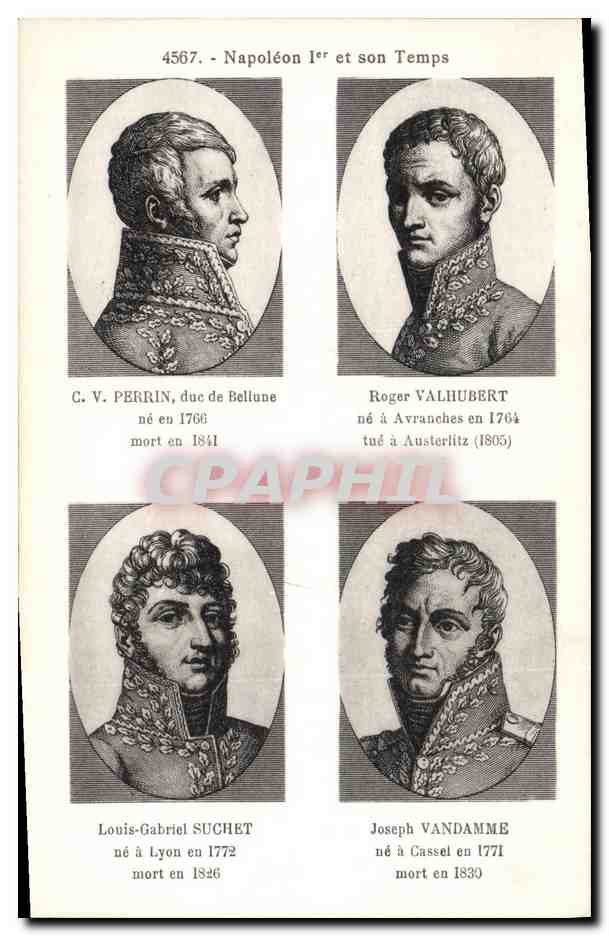 CPA Histoire Napoleon 1er Perrin Valhubert Suchet Vandamme