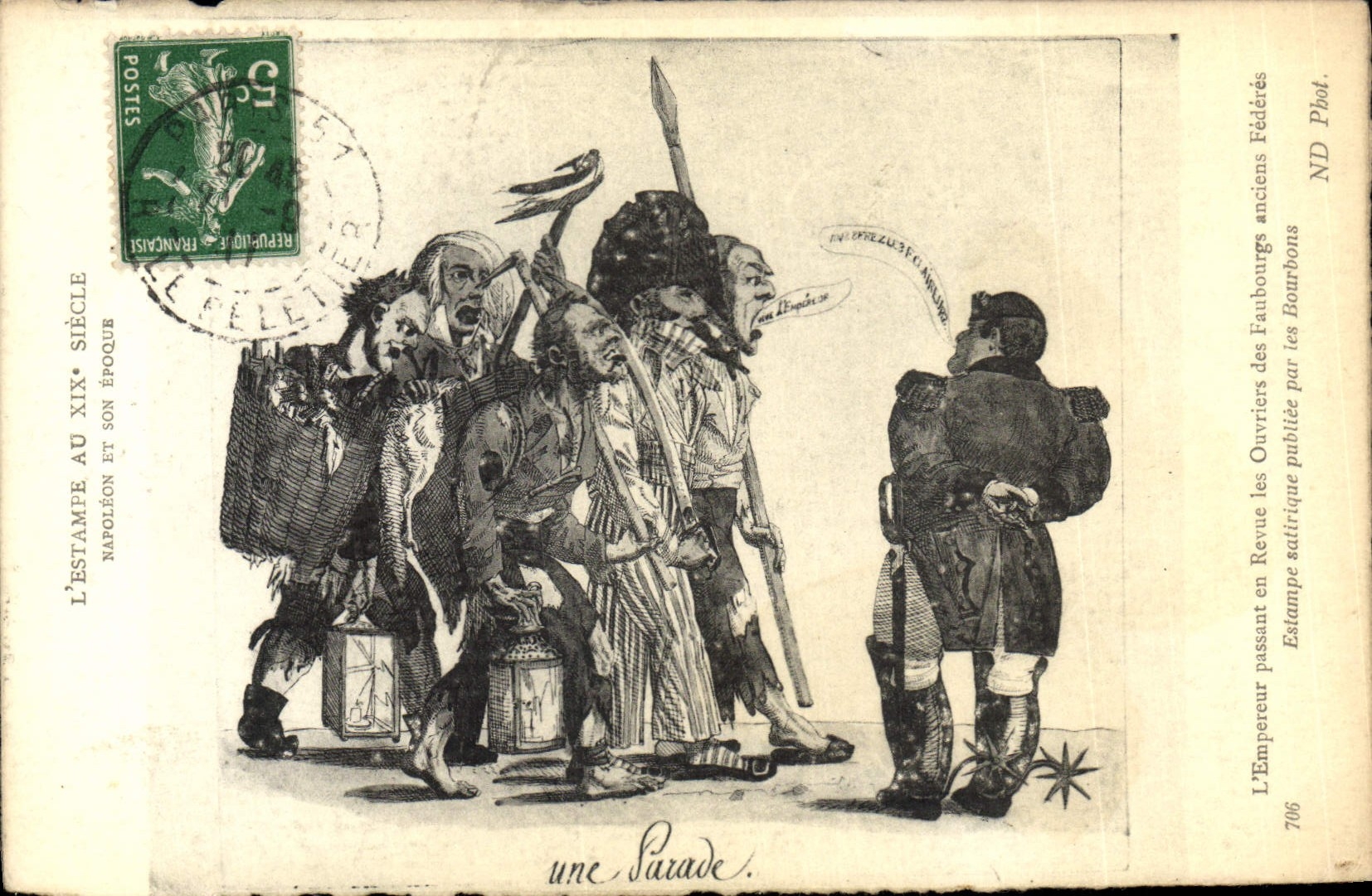 CPA Histoire Napoleon 1er L'empereur passant en revue les ouvriers des faubourgs anciens Federes