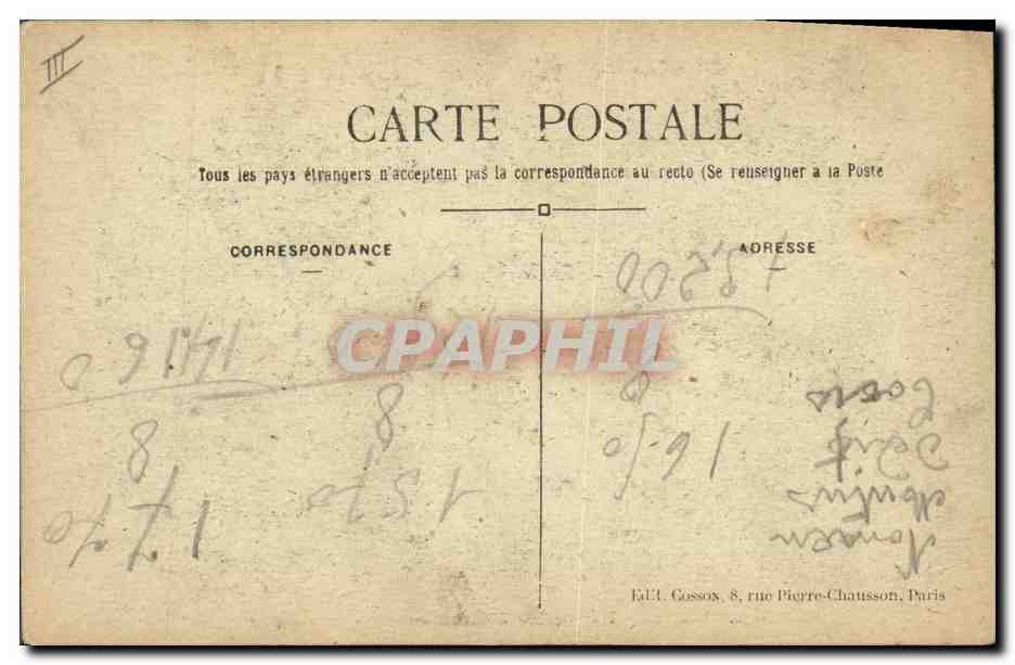 CPA Paris Hotel des Monnaies Le peristyle — Rückseite