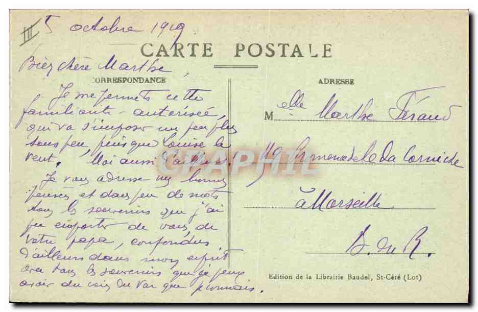 CPA Monnaies Figeac Hotel de la Monnaie — Rückseite
