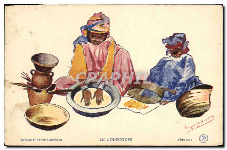 Scènes et Types Algériens — Le Couscous — Série No 1 — Roger J. Richan