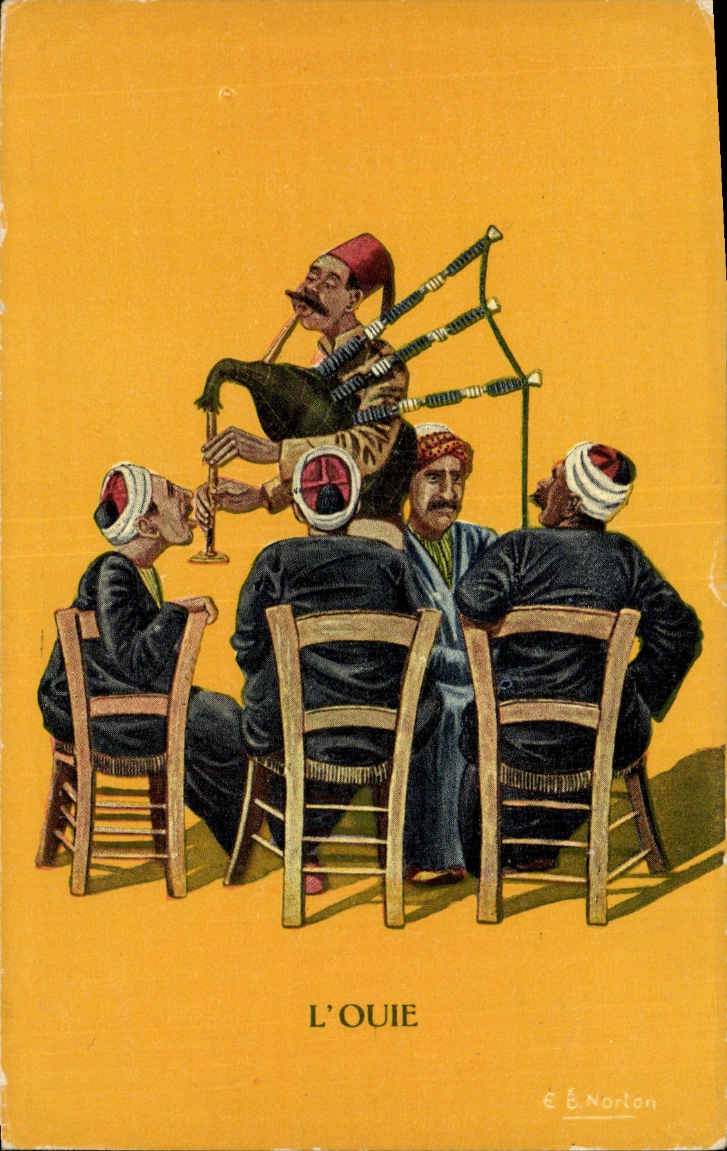 CPA Fantaisie Afrique du Nord Illustrateur L'ouie Musique 