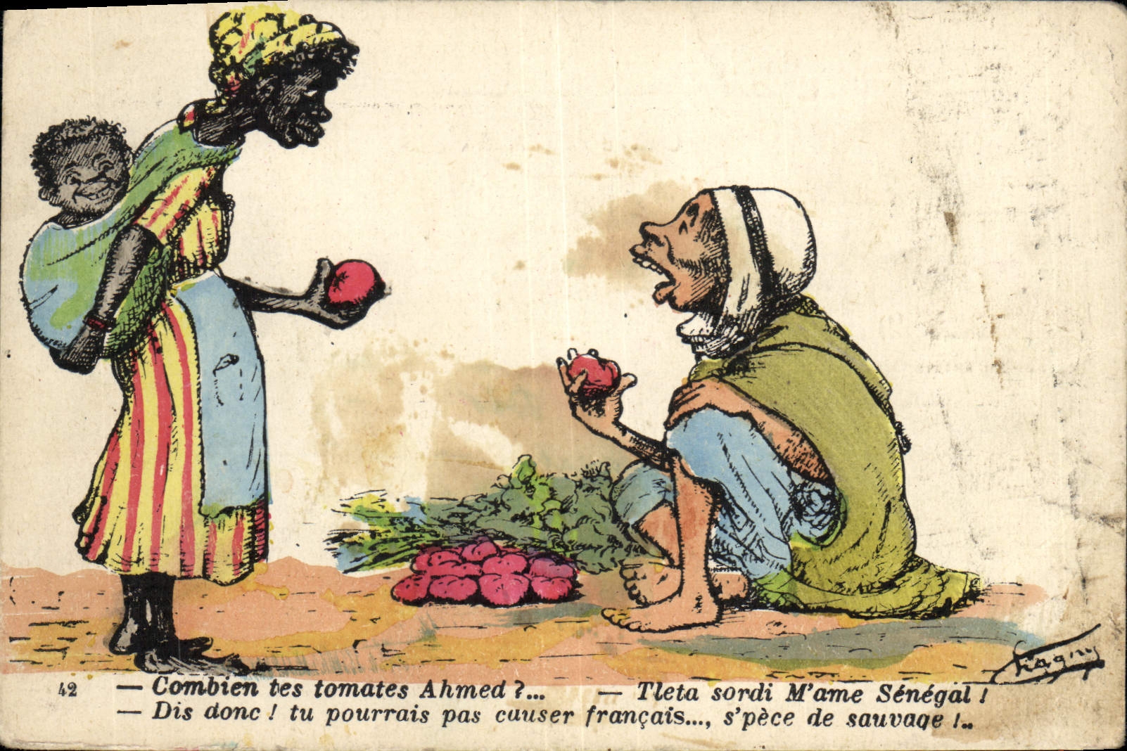 Marché à Dakar — Sénégal — éditeur Chagny, Alger, n°42