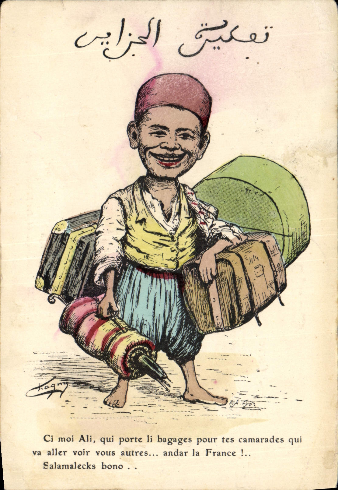 CPA Fantaisie Afrique du Nord Illustrateur