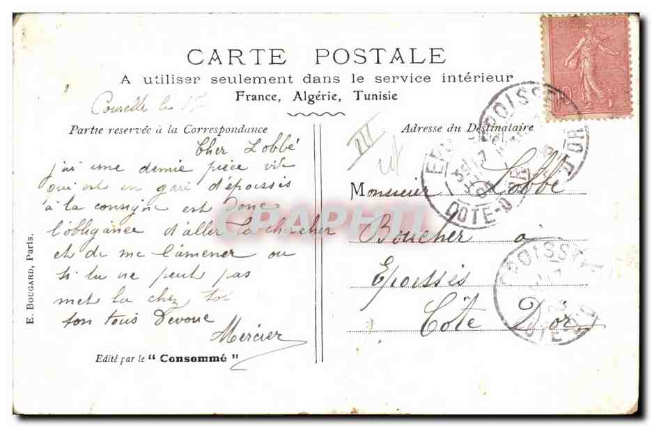 CPA Militaria Le Consomme a la marche de l'armee  — Rückseite