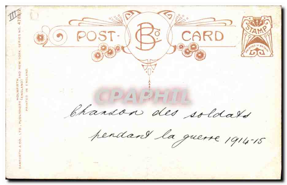 CPA Militaria It's a long way to Tipperary  — Verso