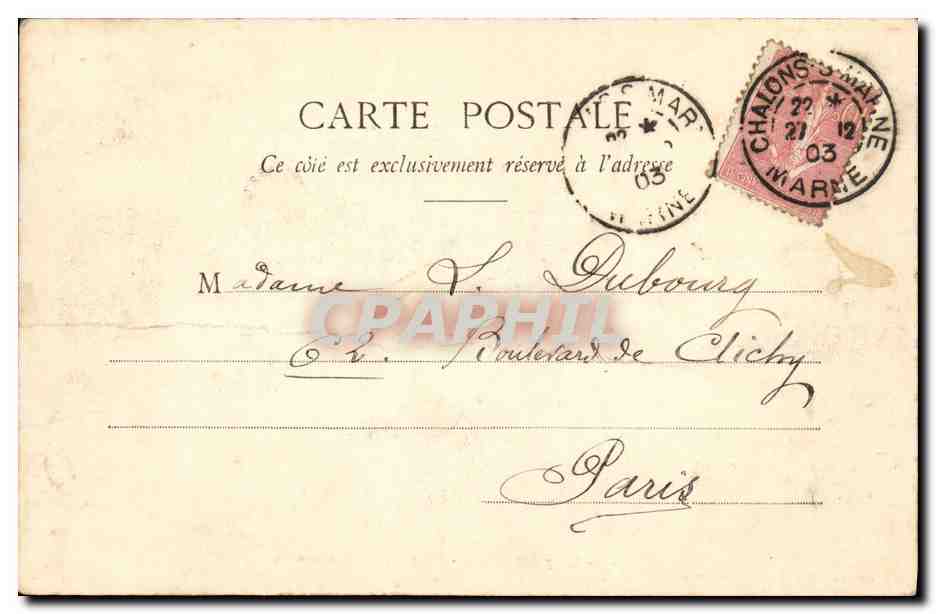 CPA Militaria Camp de Chalons Campement d'artillerie  — Rückseite