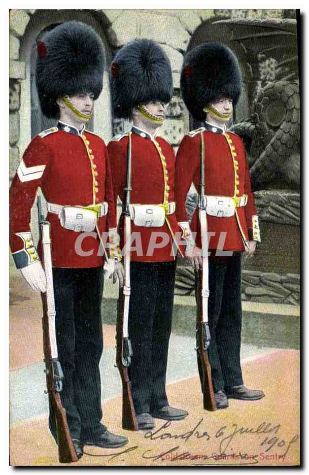 CPA Militaria Coldstream Guards on sentry 
