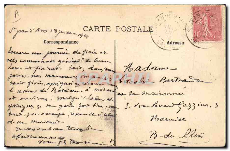 CPA Folklore Costumes de Savoie Arves — Verso