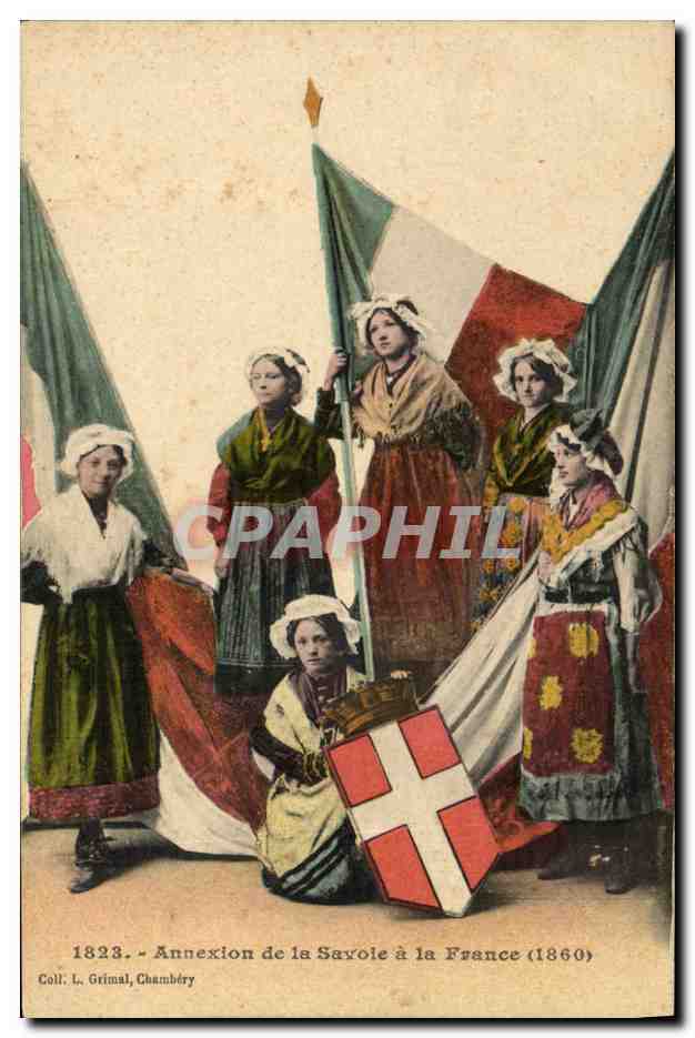 CPA Folklore Annexion de la Savoie a la France 1860