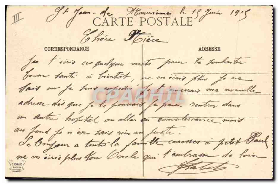 CPA Folklore Costumes de Savoie Environs de Chambery et Aix les Bains  — Verso