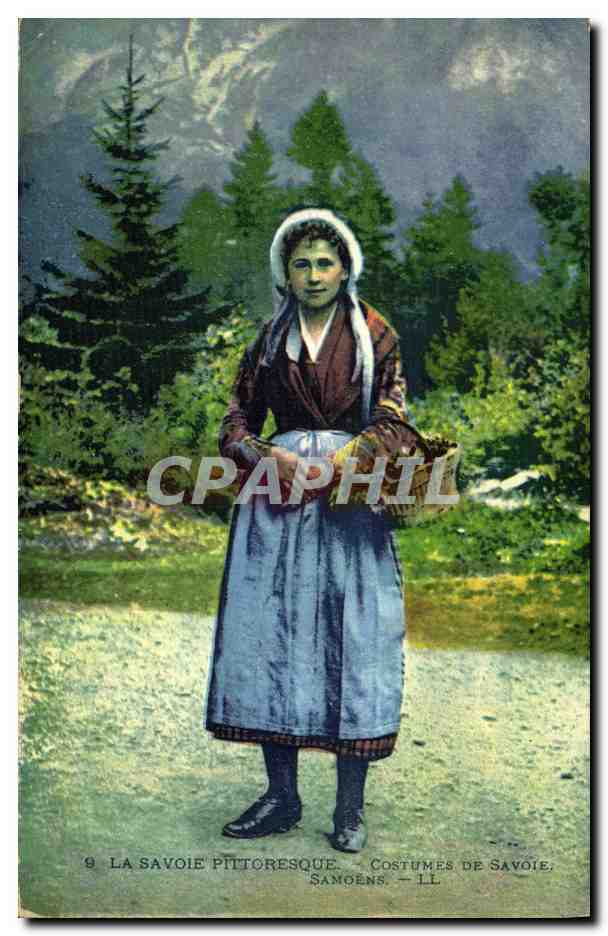 CPA Folklore Costumes de Savoie Samoens 
