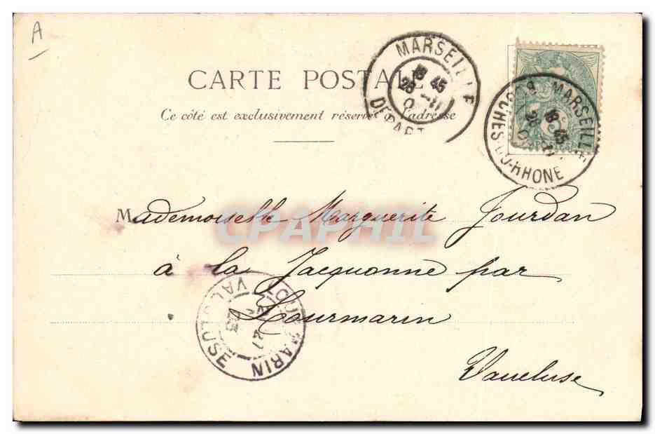 CPA Langage du timbre Semeuse 10c lignee — Rückseite