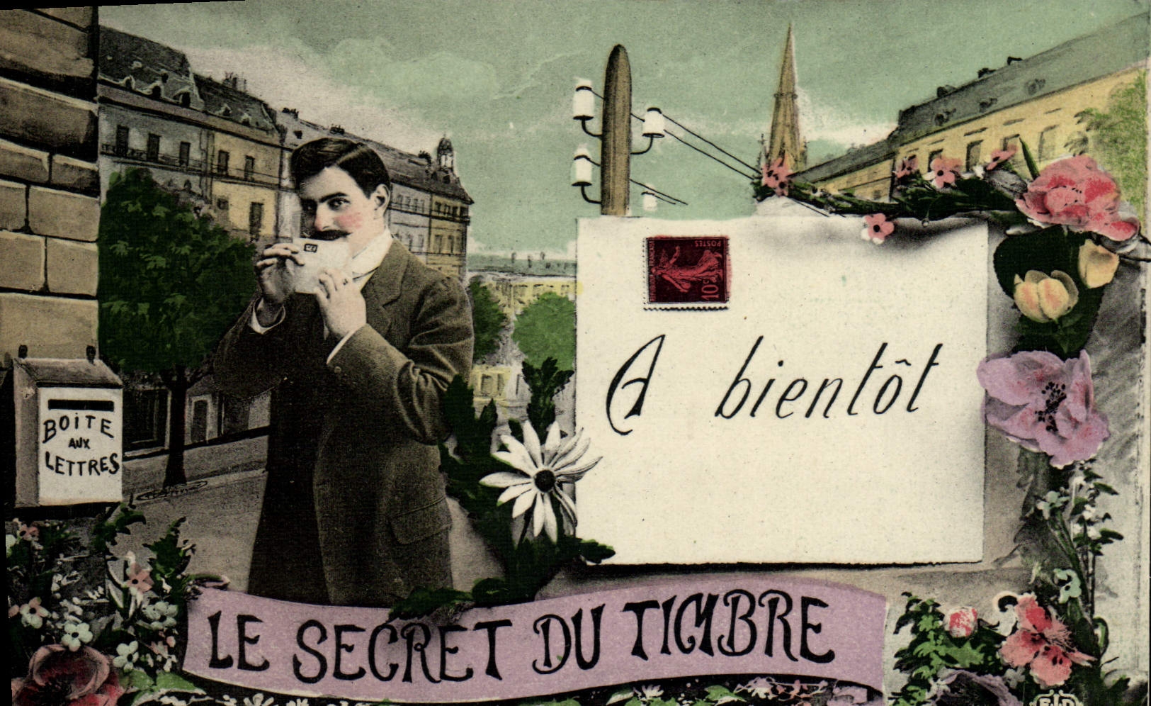 CPA Le secret des timbres Boite aux lettres 