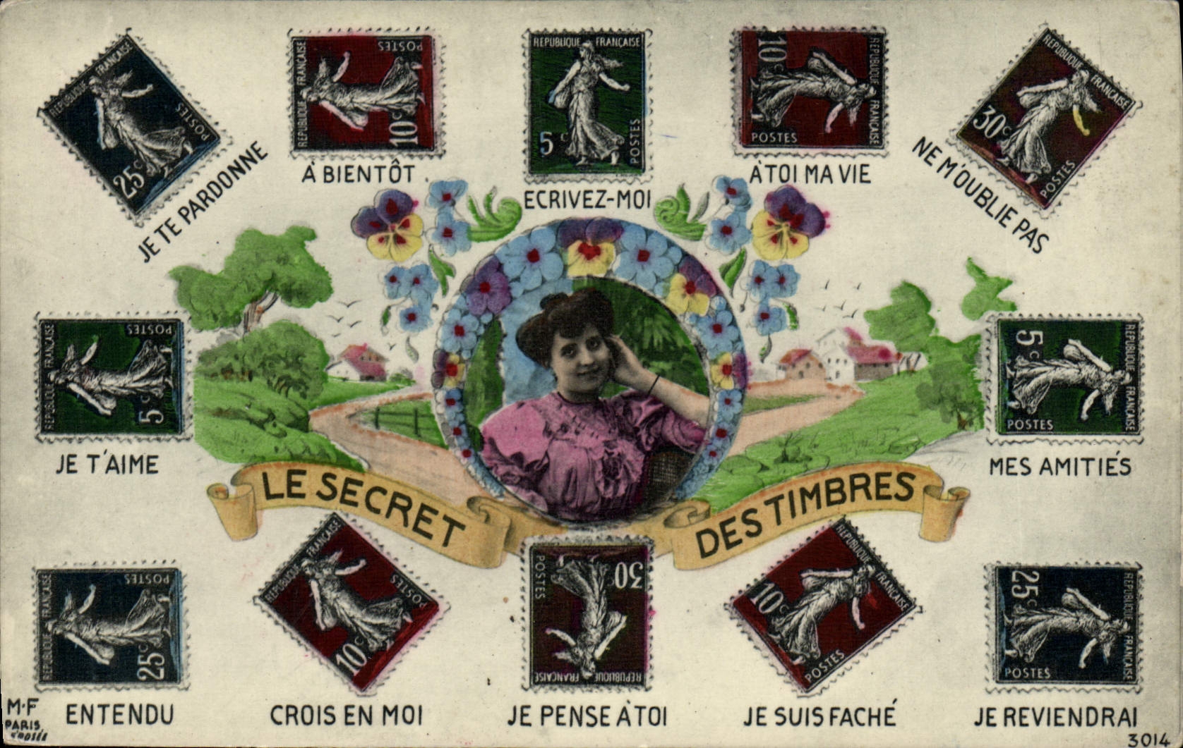 CPA Le secret des timbres Semeuse