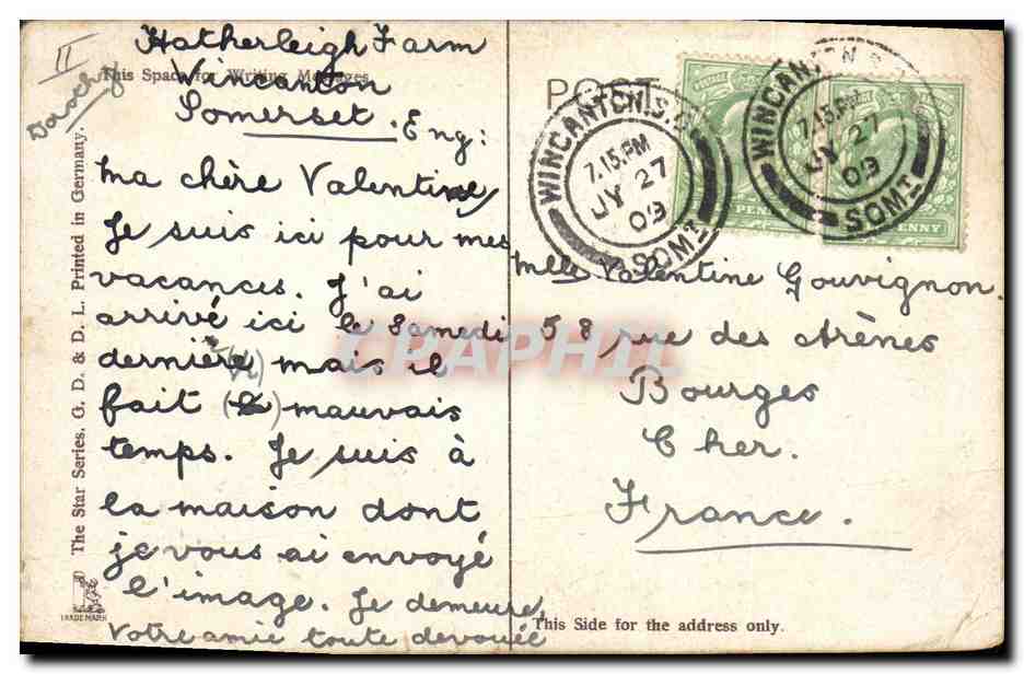 Antike Ansichtskarte Karussell Der Flip Flap Imperiale Internationale Ausstellung London 1909 — Rückseite