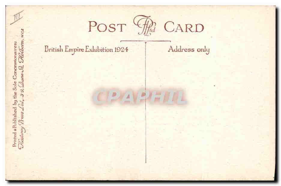 British Empire Exhibition 1924 — Hallam — éditeur : Neadamy Press Ltd — Verso