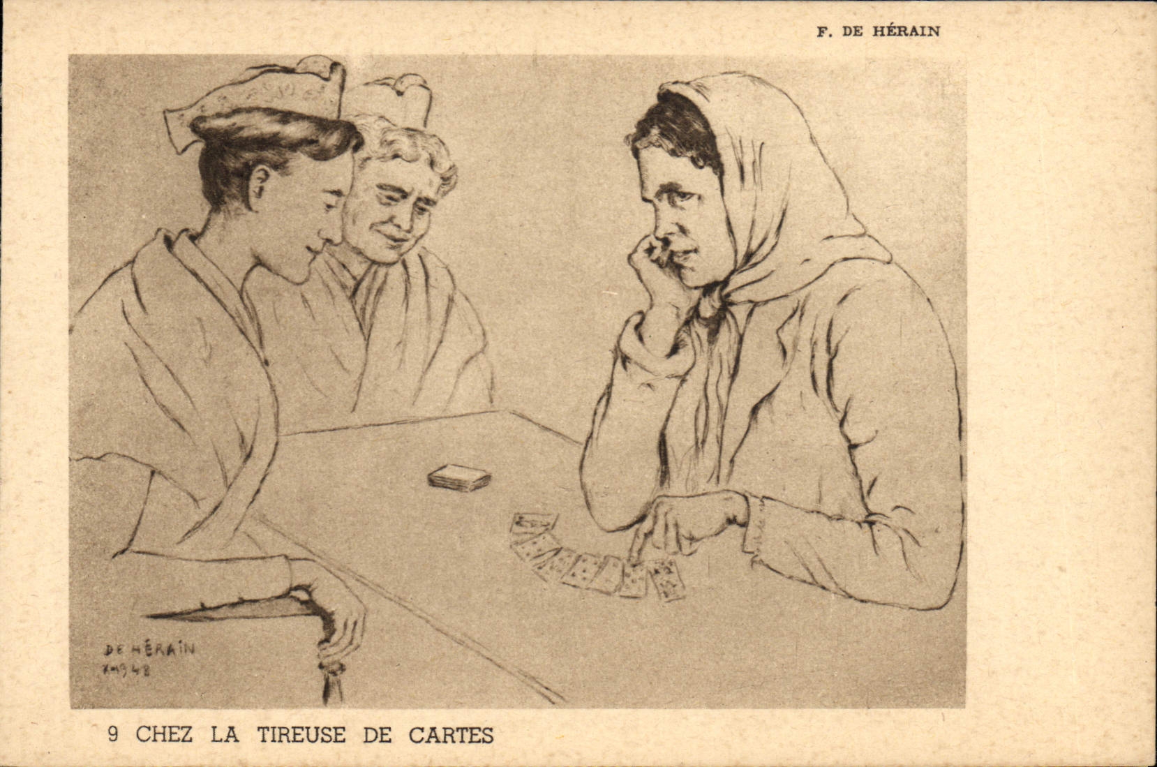 CPA Chez la tireuse de cartes F de Herai 