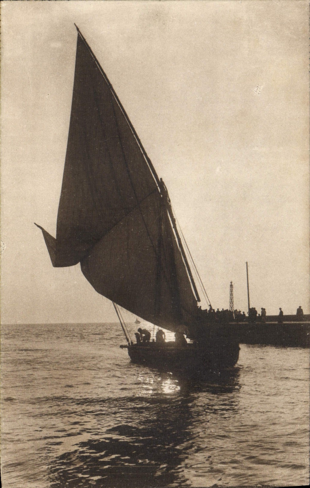 Bateau à voile — Port — Éditeur Papoujean, Paris - Anverso
