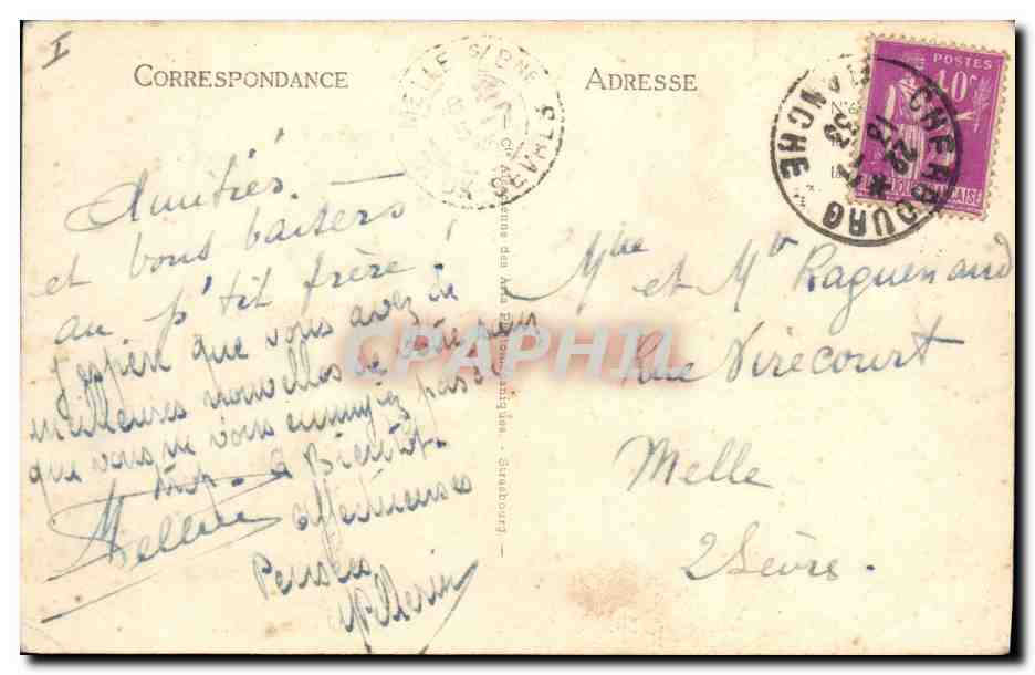 Cherbourg — Le Port vers la Gare Maritime — CPA n°227, éditeur A.P.C. — Verso