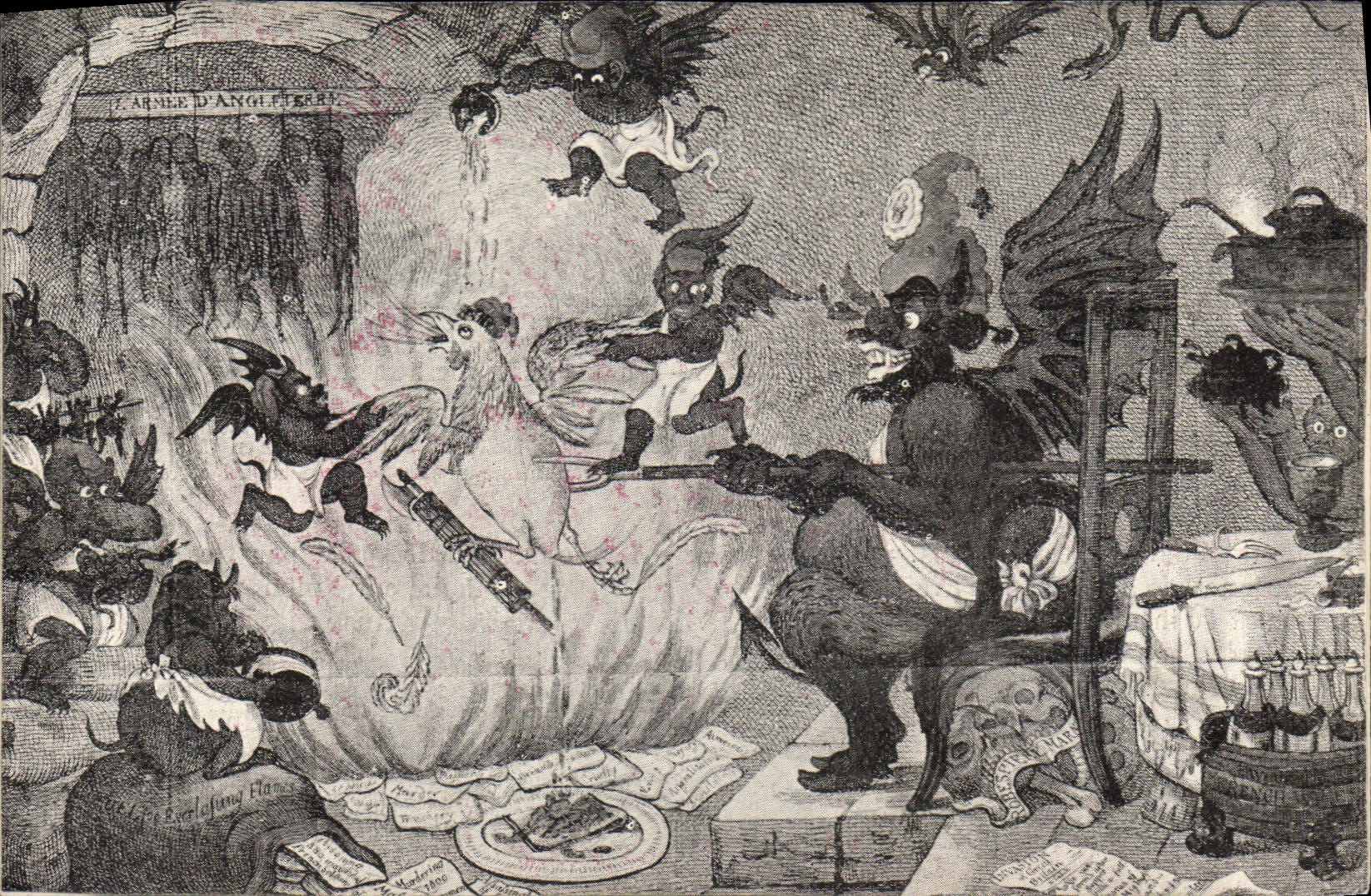 CPA Histoire Napoleon 1er Le repas de Belzebuth Diable James Gillray 
