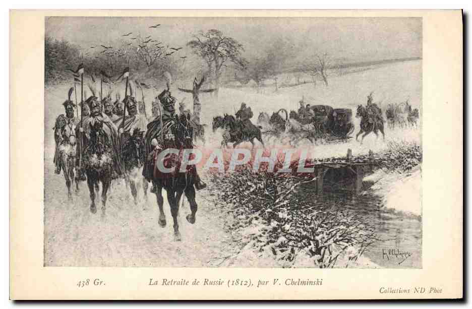 CPA Histoire Napoleon 1er La retraite de Russie par Chelminski Russia