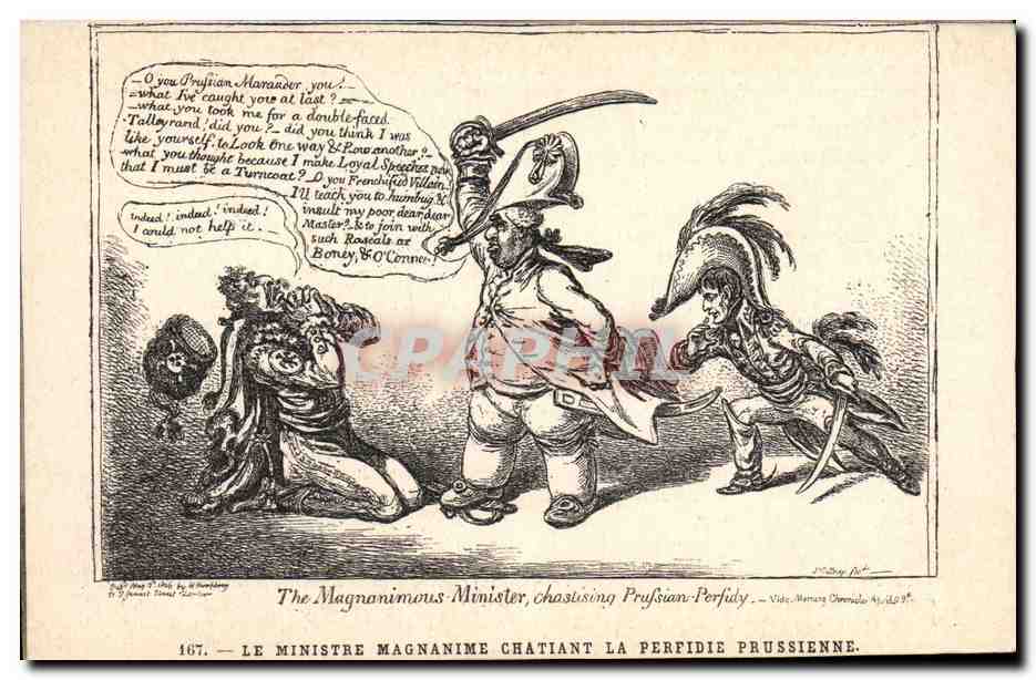 CPA Histoire Napoleon 1er Le ministre magnanime chatiant la perfidie prusienne