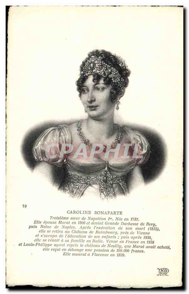 Caroline Bonaparte — Troisième sœur de Napoléon Ier — JND Hat.