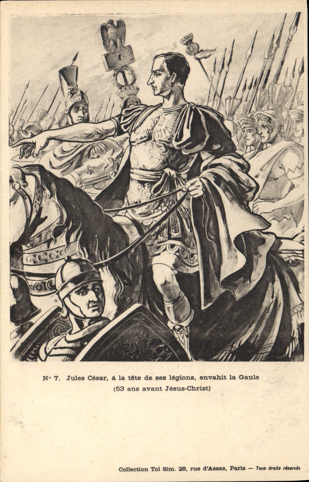 CPA Jules Cesar envahit la Gaule